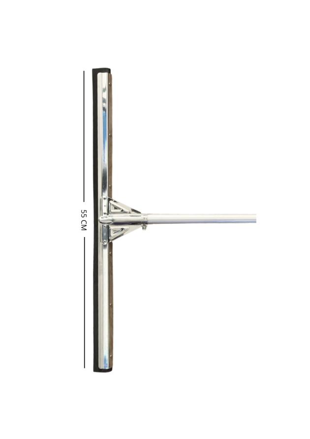JALADOR DE AGUA DOBLE GOMA EBA C/ MANGO DE ALUMINIO ESTRIADO Y BASE DE ACERO INOX 75 CM - Imagen 2