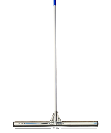 JALADOR DE AGUA DOBLE GOMA EBA C/ MANGO DE ALUMINIO ESTRIADO Y BASE DE ACERO INOX 55CM