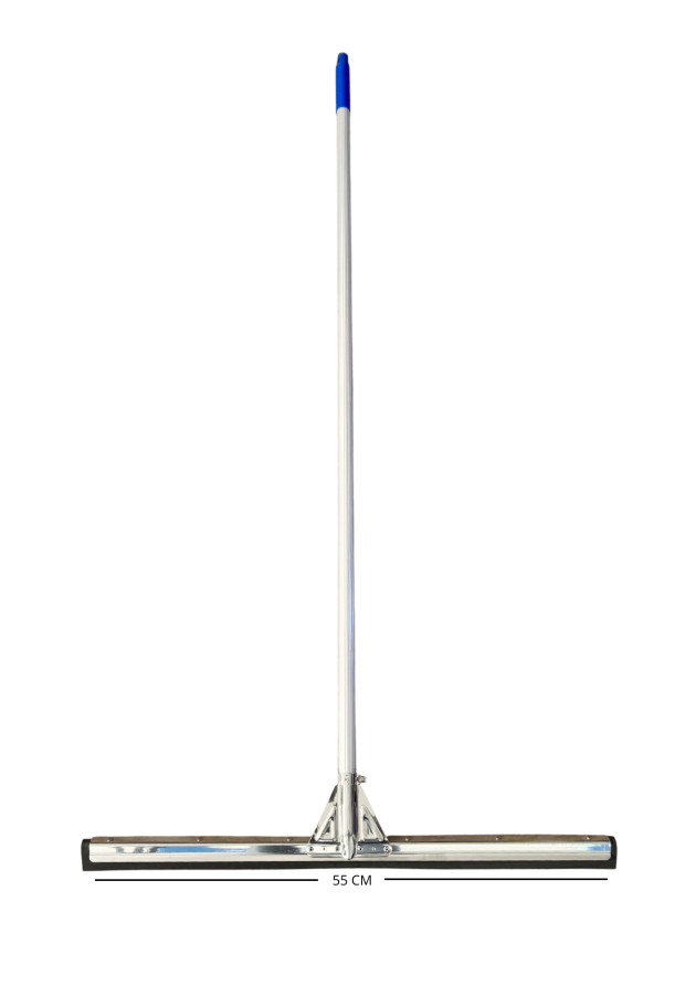 JALADOR DE AGUA DOBLE GOMA EBA C/ MANGO DE ALUMINIO ESTRIADO Y BASE DE ACERO INOX 55CM