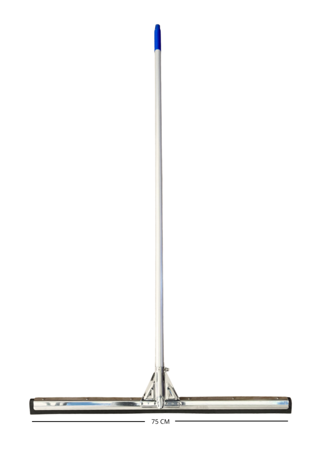 JALADOR DE AGUA DOBLE GOMA EBA C/ MANGO DE ALUMINIO ESTRIADO Y BASE DE ACERO INOX 75 CM